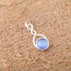 Dark Blue Cat's Eye Gemstone Pendant, 925 Solid Sterling Silver Jewelry, Handmade Designer Pendant Gift For Sister