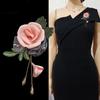 High -End Fabric Flower Brooch Pins Leaves Crystal Tassel Corsage Fashion Shawl Buckle Lapel Pin Brooches For Women Accessories