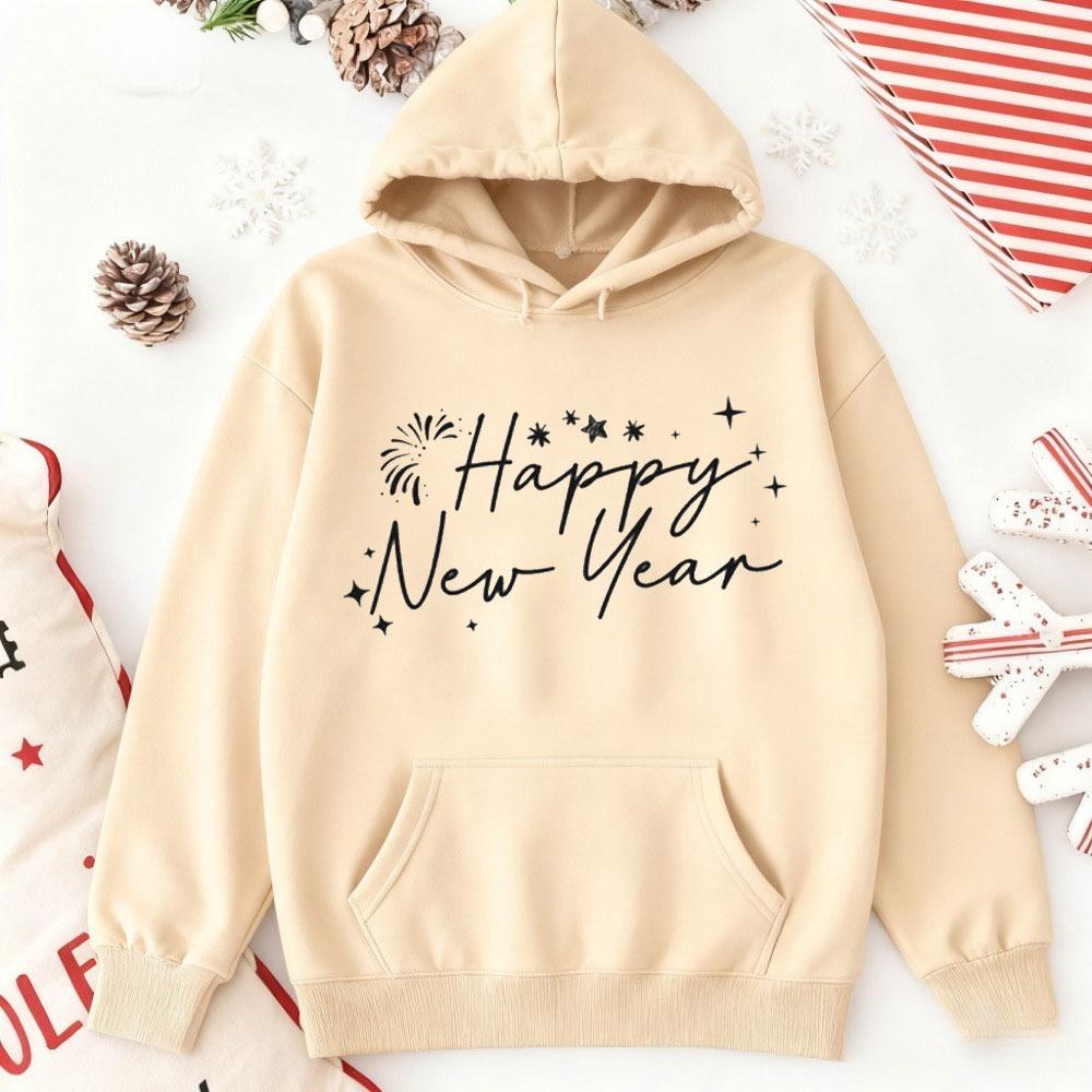 Happy New Year Celebration Sweatshirt Hello 2026 Hoodie Cheers To New Year 2026 Autumn and Winter Keep Warm Tracksuit