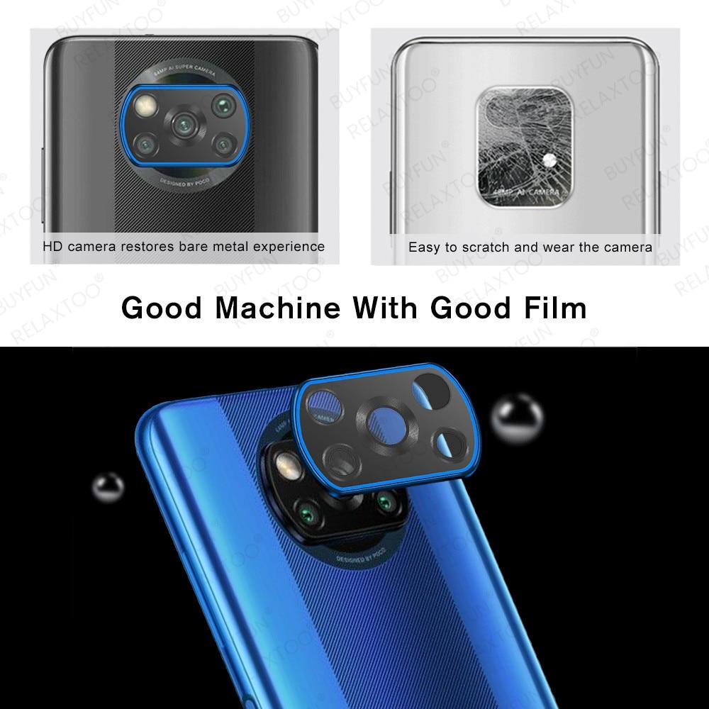 Camera Lens Protector For Xiaomi Poco X3 NFC Pro Metal Ring Cover Tempered Glass for Xiaomi Poco X3Pro Rear Lens Protection Case