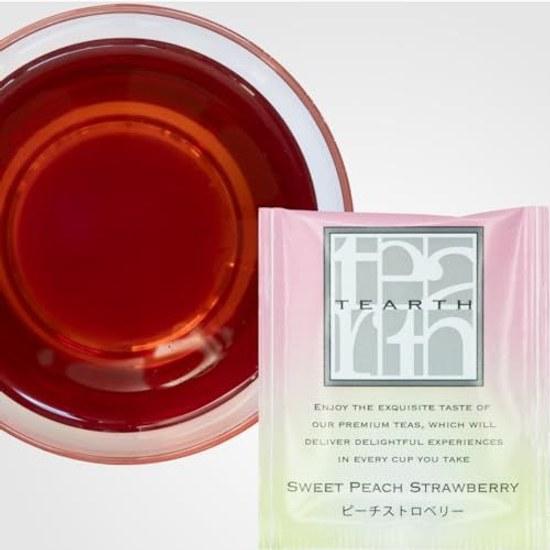 TEARTH Peach Strawberry Sweet Dessert Tea Bags 28 Individually Wrapped