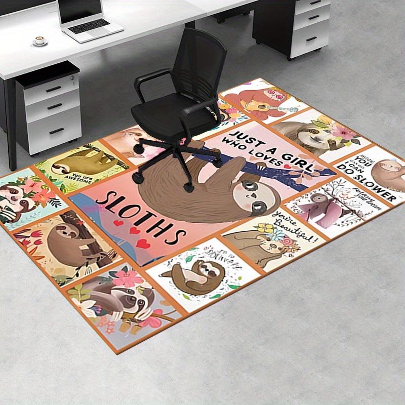 1pc Sloths,Inspirational Quotes,Cute Art Office Carpet Soft Polyester Entrance Carpet Washable Non s