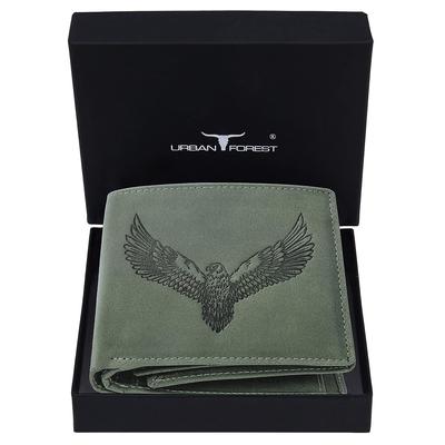 Мужской винтажный кожаный кошелек URBAN FOREST Zeus зеленого цвета