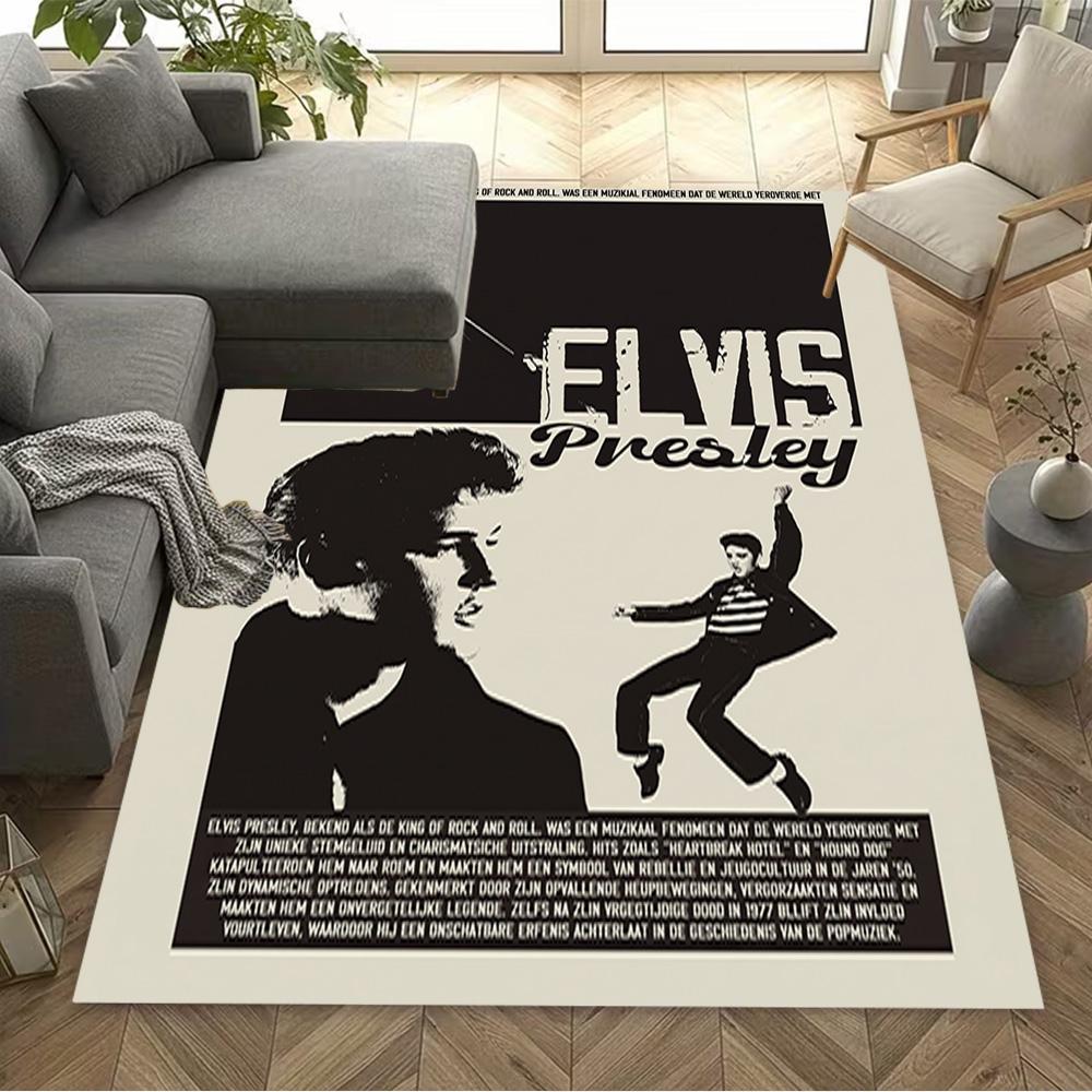 Elvis Presley: Rock Roll Floor Rug Office Rug Suitable for Bedrooms Foyer Hallway Study room Anti-slip Rug Decorate Offices Gift for Festivals