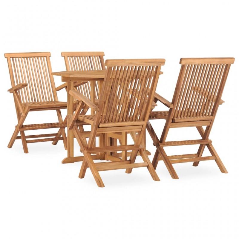 Day and Night - Day and Night Folding Garden Dining Set 5 Pieces Solid Teak Wood