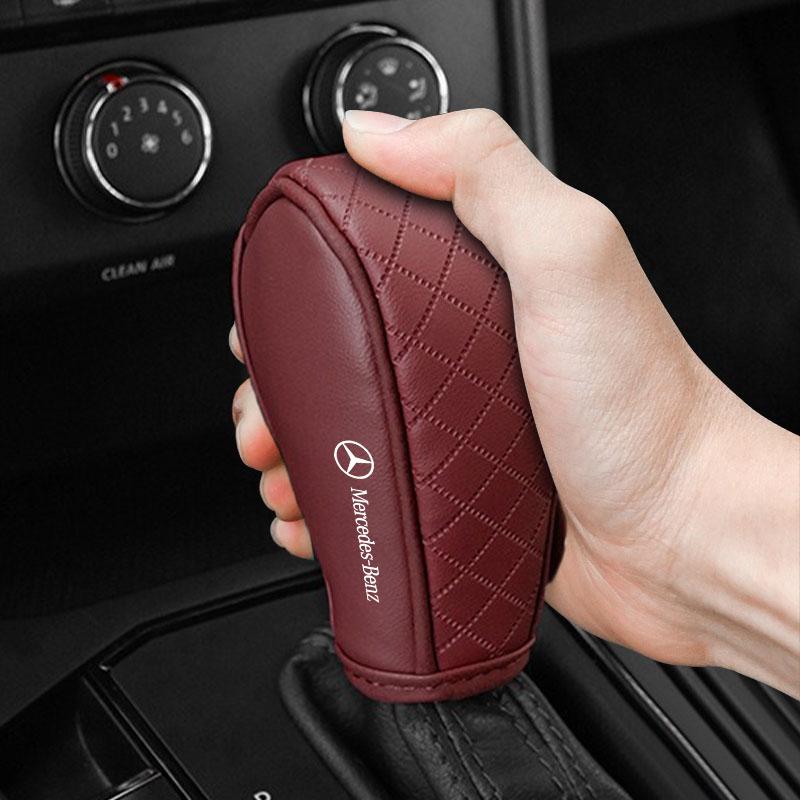 CRY1 1Pcs PU Leather Non-slip Wear-resistant Car Shift Handle Stickers For Mercedes Benz C400 C450 C160 C180 C200 C220 C250 C300 C350