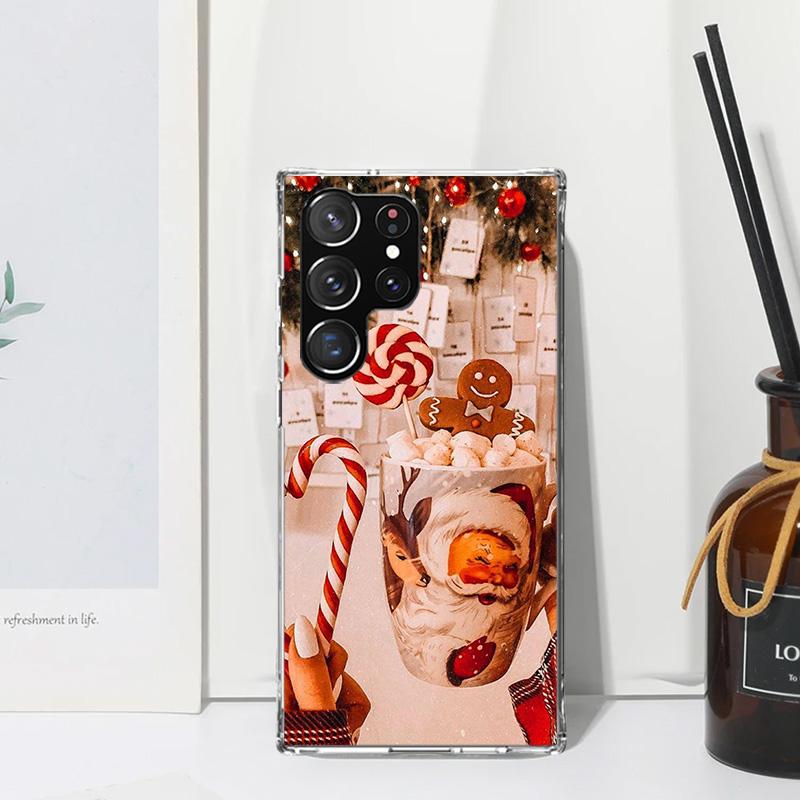 Winter Coffee Christmas Phone Case For Samsung Galaxy Note 20 Ultra 10 Plus 9 8 M11 M12 M21 M30S M32 M51 M52 J4 J6 + J8 Art Fund