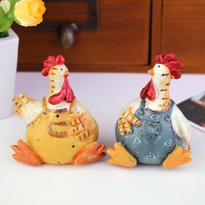 Фигурка петуха, смоляное настольное украшение для курицы, сидящая мультяшная статуя курицы, пасхальный декор для сада, домашнего стола, камина
