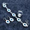 Blue Triplet Opal Gemstone Handmade 925 Sterling Silver Jewelry Set M-3196