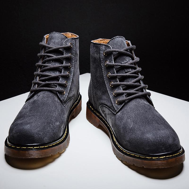 Мужские ботинки из натуральной кожи, осенне-зимние ботильоны для мужской обуви