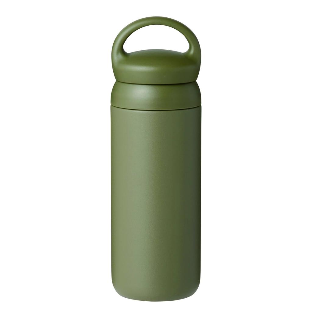 KINTO Day Off Tumbler 500ml Khaki - Vacuum Insulated Stainless Steel for Hot & Cold Drinks Water Bottle, 21095