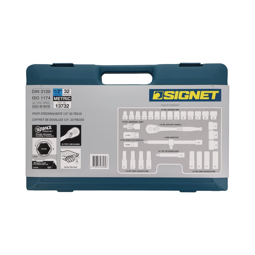Набор головочных ключей SIGNET Drive MM 13732 1/2" 32 предмета