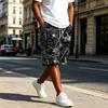 Men Tree Pattern Camouflage Drawstring Waist Casual Shorts with Pockets Relaxed Fit Lightweight Breathable Fabric for Daily Wear