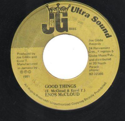 7-дюймовая пластинка ENOS MCLEOD Good Things NONE Joe Gibbs Ultra 1981 Ямайка Регги Ска Даб Б/у