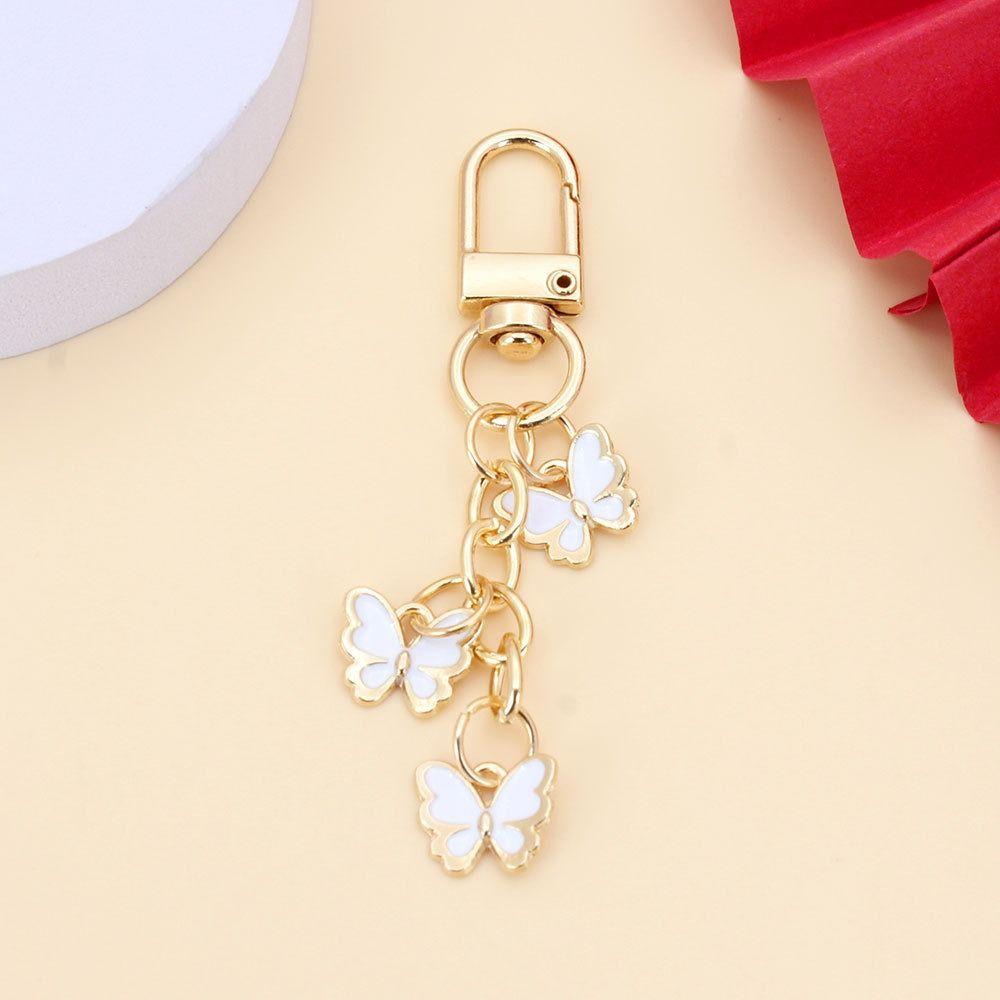 7PCS Y2K Crystal Bow Key Chain Pendant Key Ring Creative Rhinestone Butterfly Keychain  Key Decor