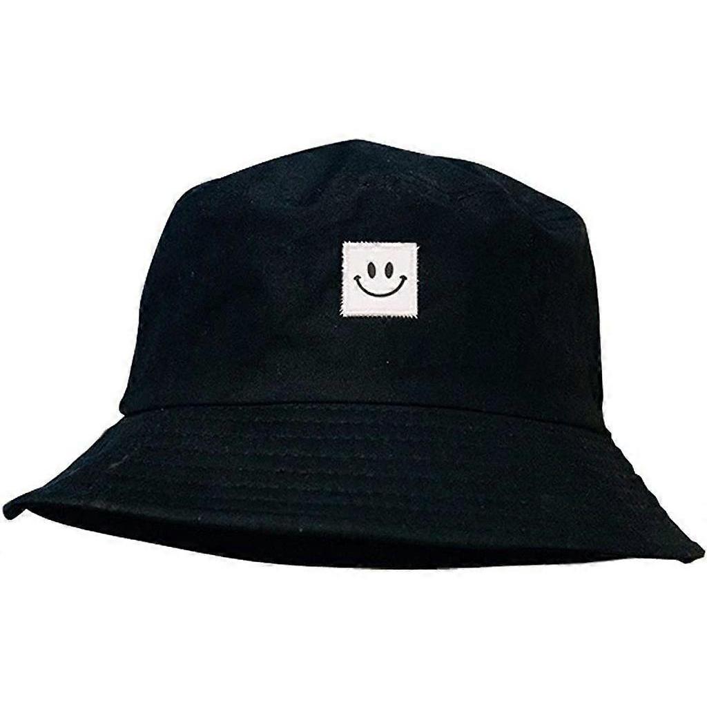 Men's and women's double-sided fisherman hat fishing hat black casual fishing hat embroidery foldable sun hat camping travel fishing