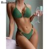 Сексуальный купальник бикини с лямкой на шее, пуш-ап, женский купальник, женский комплект бикини из двух частей с чашкой бюстгальтера, купальный костюм, купальный костюм для леди
