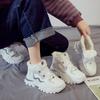 Popular Sports Shoes Women's Plush 2023 Autumn and Winter New High Top Versatile Dad Running Casual Cotton Shoes Trend