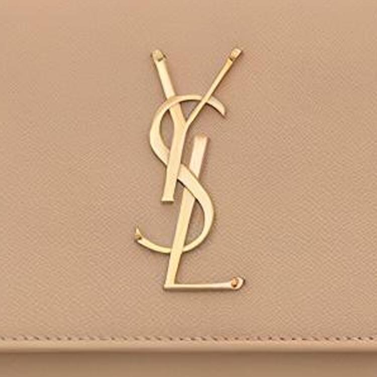 Yves Saint Laurent Ysl Kate Кожаная поясная сумка с тиснением золотого логотипа Женская поясная сумка Темно-бежевая 534395-BOW0J-2721