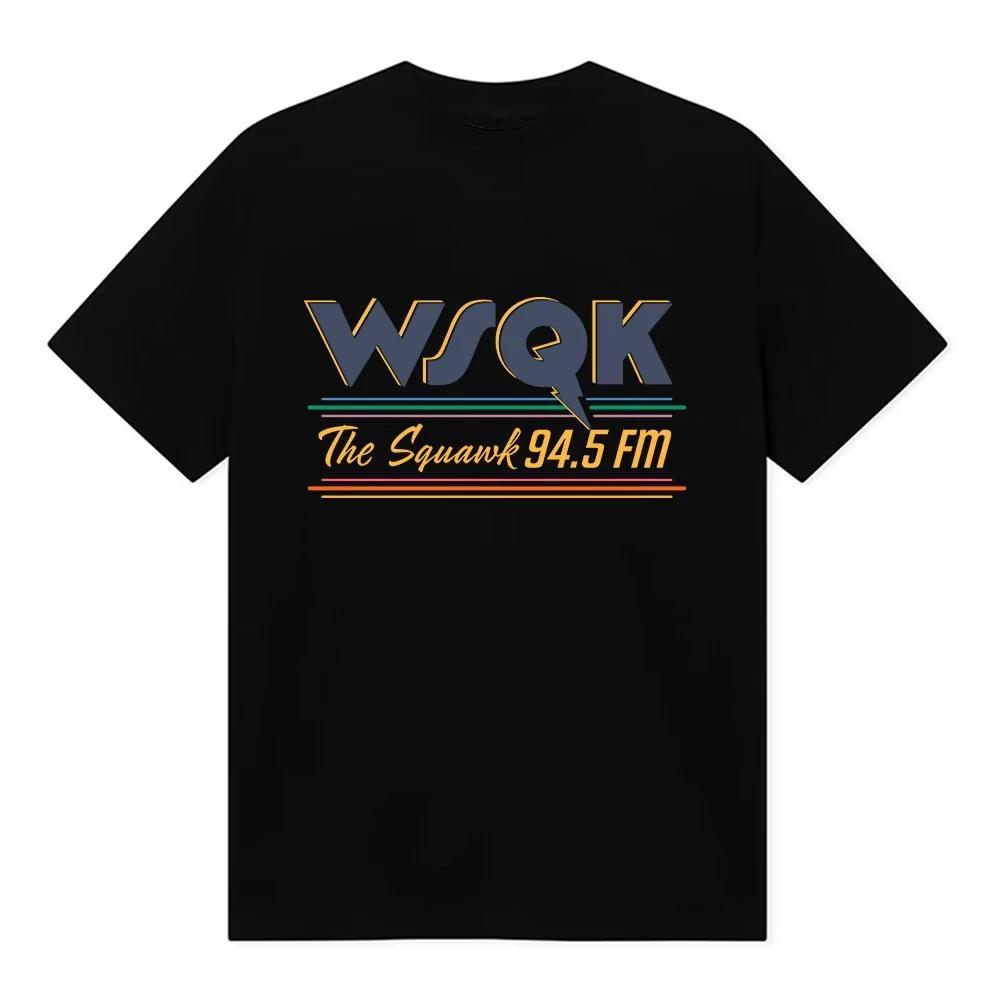 2026 Лето WSQK The Squawk 94.5 FM Футболки Beam Me Up Футболки Место Отстой Футболка с Графическим Принтом Хлопок Короткий Рукав Мужские Футболки Уличная Мода
