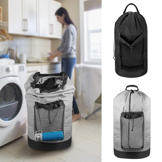 1 Set Storage Backpack with Handle Drawstring Closure Adjustable Strap Mesh Pocket