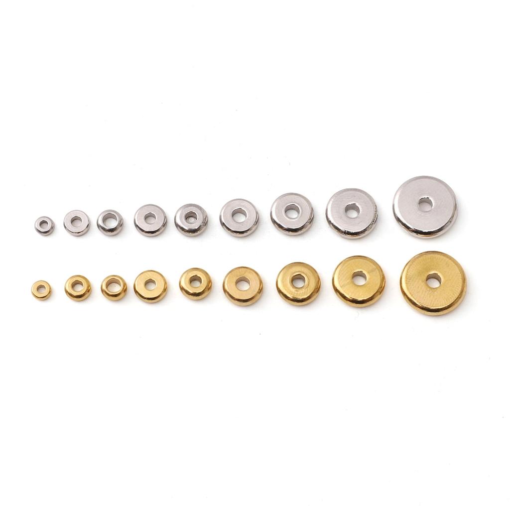 5-100 шт. Плоские круглые бусины-разделители из нержавеющей стали для изготовления браслетов, ожерелий и других ювелирных изделий своими руками