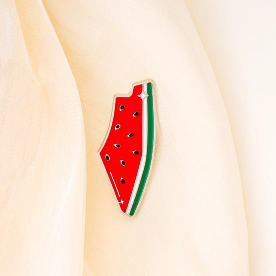 Брошь-булавка, легкий цинковый сплав, значок в форме арбуза, гладкая поверхность, лазерная резка, дизайн, булавка, аксессуар для лацкана