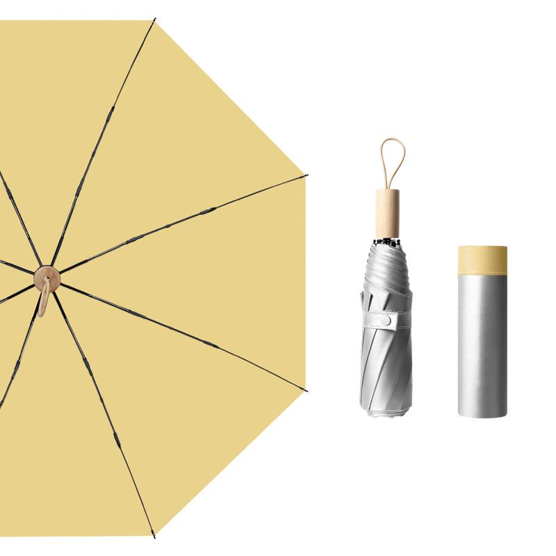 190T простой титановый серебряный клейкий женский солнцезащитный зонт УФ-складной зонт от солнца и дождя двойного назначения