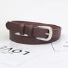 Womens Needle Silver Buckle Slim Belt Premium Minimalist Versatile Accessory