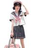 Sailor Open Long Short Sleeve Bow Ribbon Pleated Authentic 2 High Cultural School Entrance Graduation Set Short Sleeve [YAISHN] Suit, Uniform,