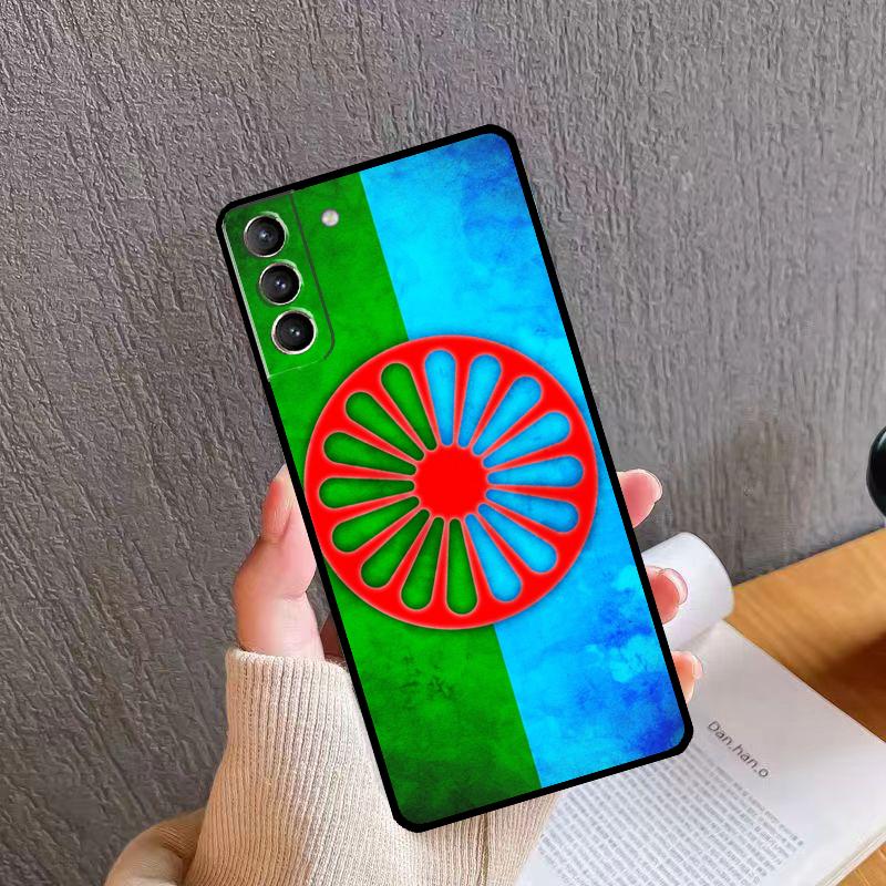 Gypsy Romani Roma Flag Case For Samsung Galaxy S22 Ultra S21 S20 FE S8 S9 S10 Plus Note 10 20 S23 Ultra Back Cover