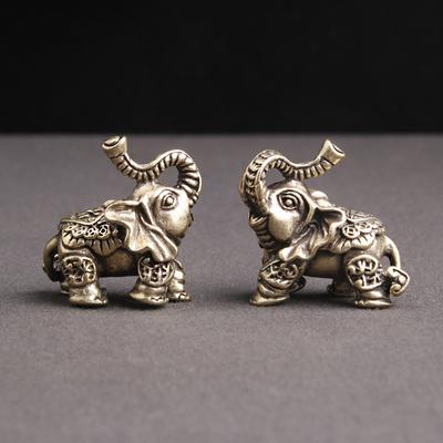 Статуэтки слонов из чистой латуни, украшения для домашнего стола, креативные бронзовые миниатюры животных, домашний декор, чайный столик для питомцев