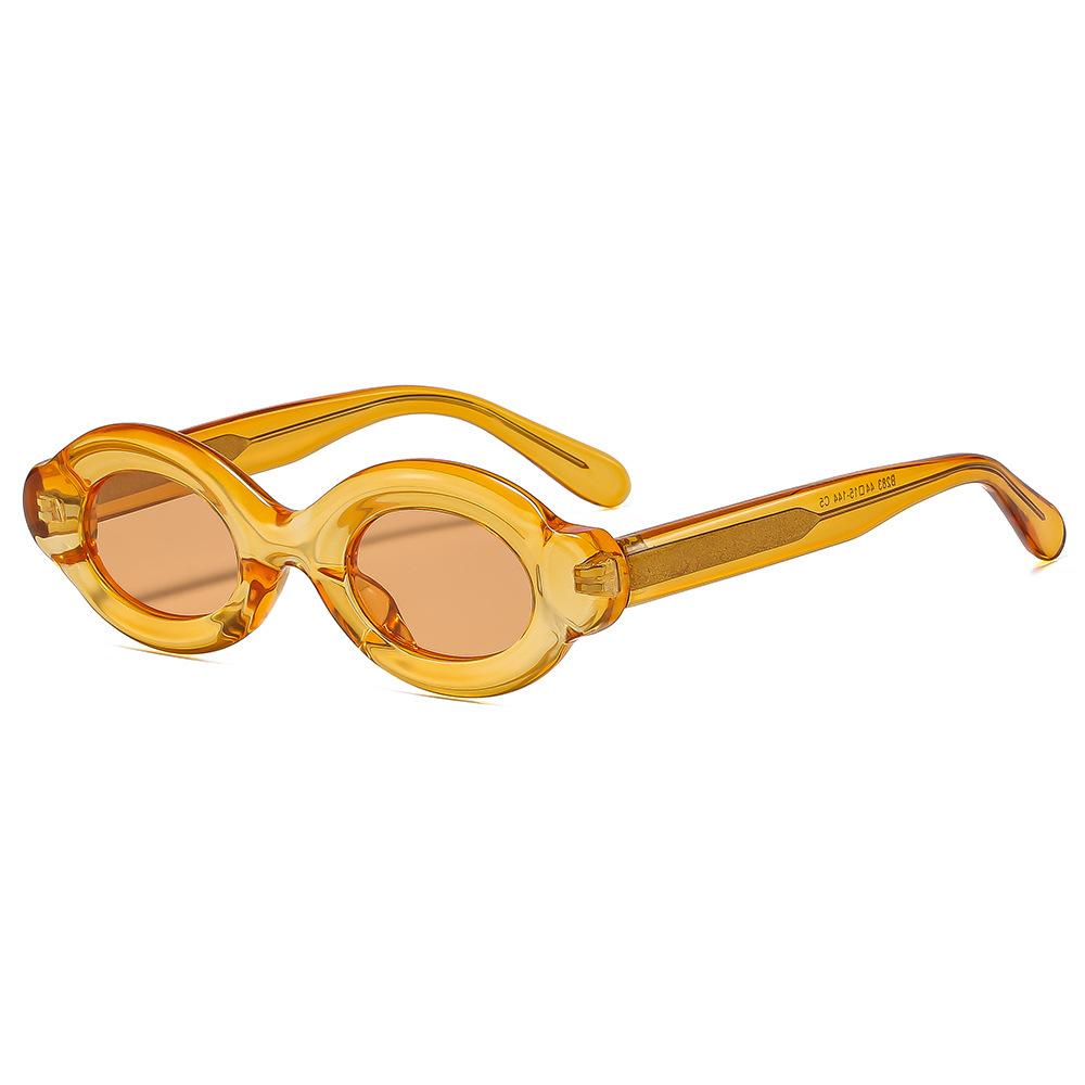 Polarized retro oval frame sunglasses women's tide with new pins UV protection fashion sunglasses Internet celebrities