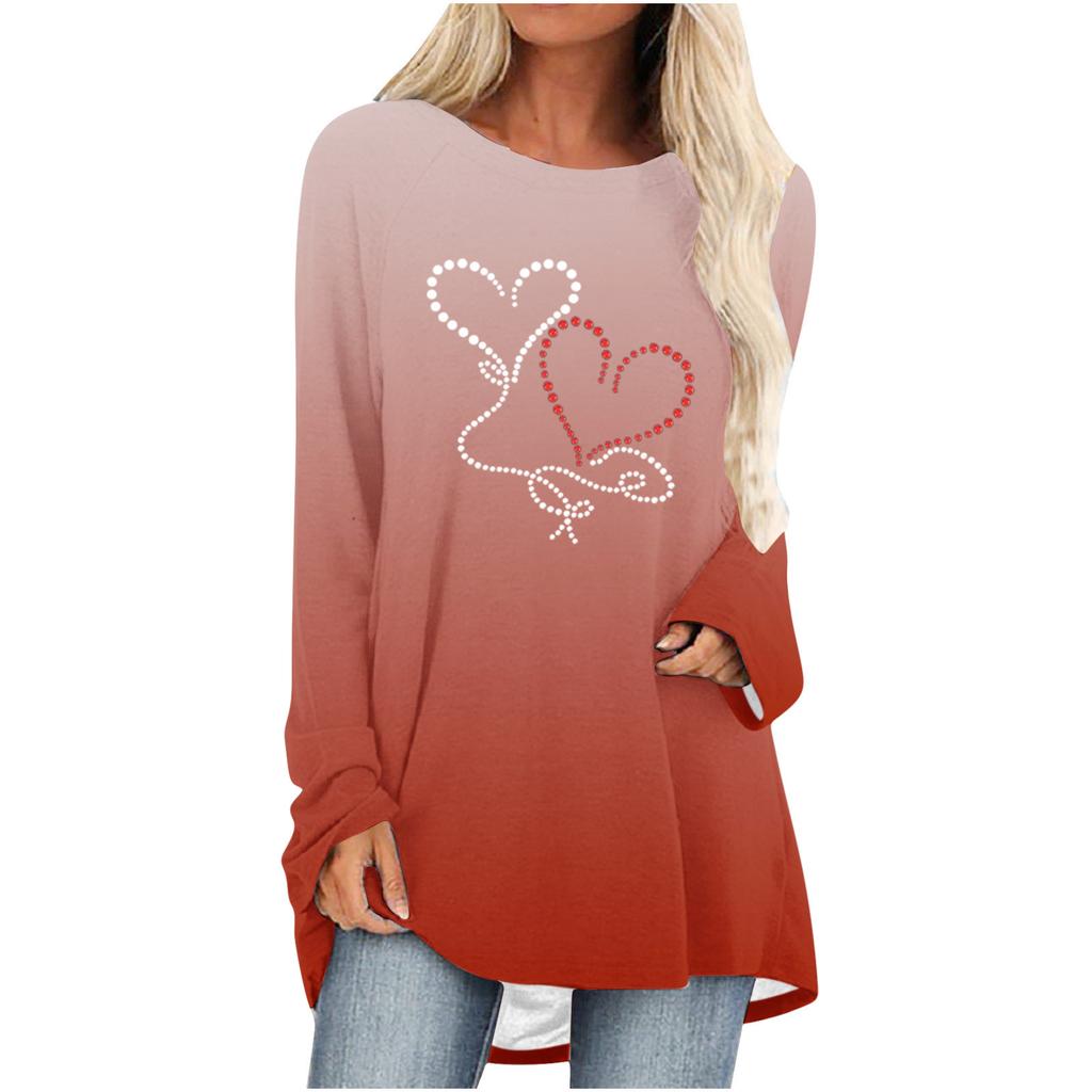 Принт Love 2024 женская весна и осень повседневная мода темпераментная мода утягивающая юбка с длинными рукавами WA1