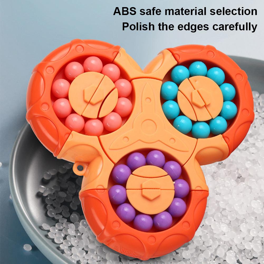 Fidget Spinner 6-sided Cube 2-in-1 Puzzle Decompression Toy Compact Portable Creative Stereo Flip Rotating Educational Toy