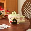 Керамическая чашка с крышкой в виде кота Apple для девочек, подарочная чашка для дома, кружка для парного молочного завтрака