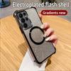Plating Shockproof Clear Magnetic Ring Phone Case For Samsung Galaxy Note 20 S24 S23 S22 S20FE S21 A05 A15 A06 A16 A54 A55 A35 A25 Glitte Cover