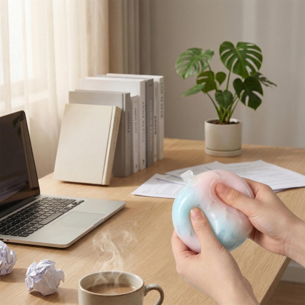 Handmade Stress Relief Ball Toy Slow Rebound Sensory Fidget for Squeezing and Sound Control Relaxation Use