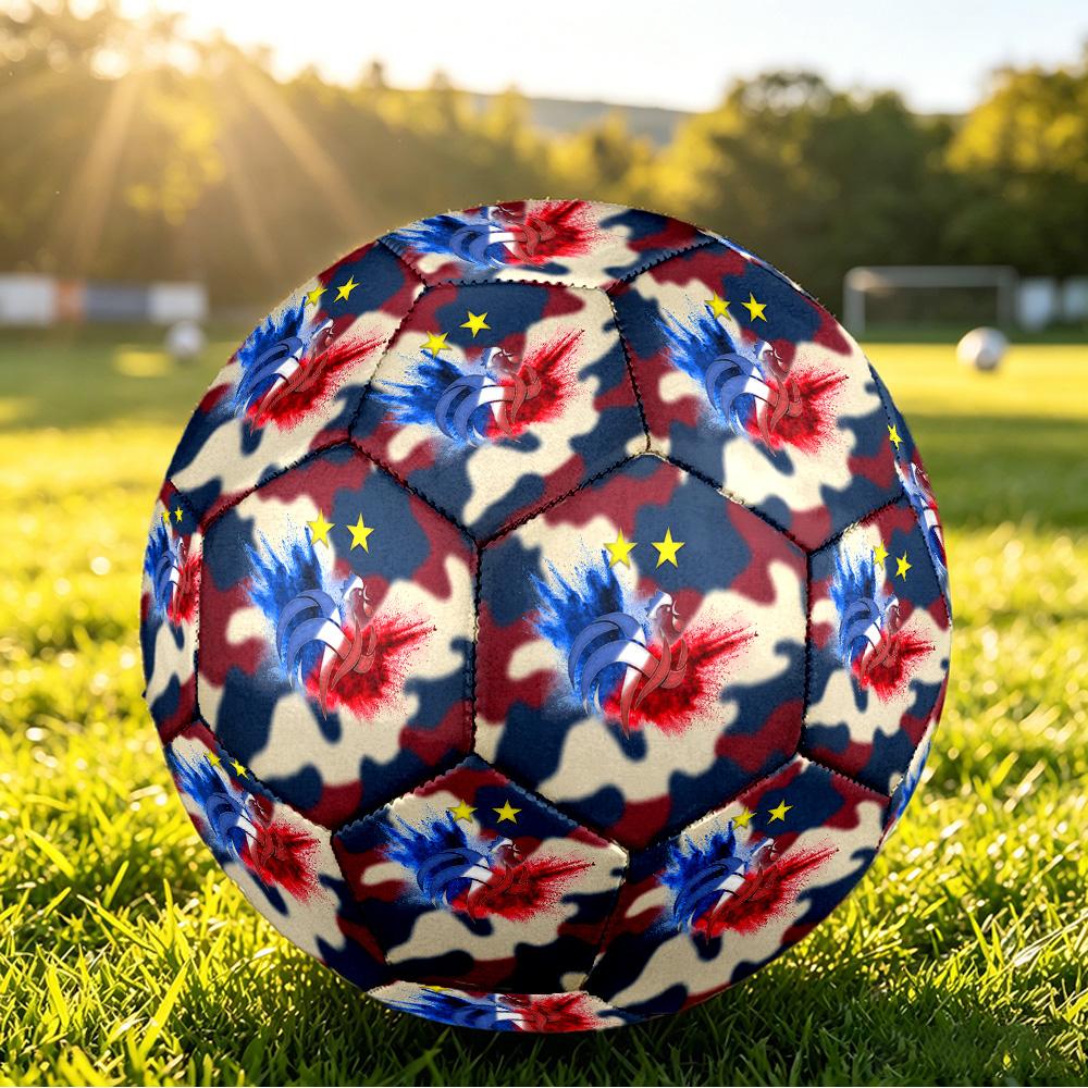 France Football Напечатанный Размер 5 Футбольный Мяч Износостойкий Стандартный Тренировочный Мяч для Взрослых Подарок для Фанатов для Матчей в Помещении и на Открытом Воздухе Спортивный