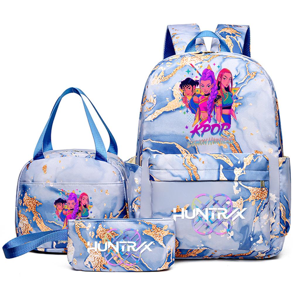 3 шт./комплект Аниме K-pop Пенал с принтом, Сумка-рюкзак с ручкой для Подростка Студента Девочки Мальчика, Водонепроницаемая Дорожная Сумка Mochila