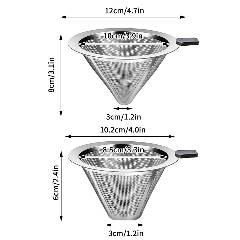 Многоразовый держатель фильтра для кофе, универсальный двухслойный фильтр для кофе из нержавеющей стали, кофейные аксессуары, инструмент для приготовления кофе