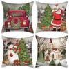 Christmas Themed Pillowcases Car Accessories Office Santa Claus Living Room Sofa Home Pillowcases