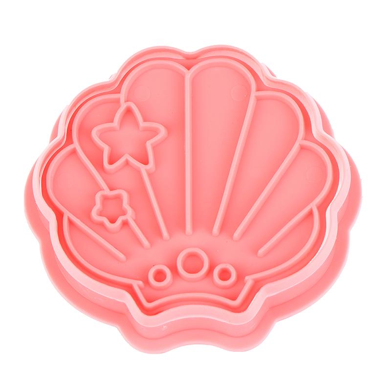 6 шт./компл. формочки для печенья в виде ракушки русалки и морского конька, пластиковые формы для помадки, мультяшные формочки для печенья, инструменты для украшения