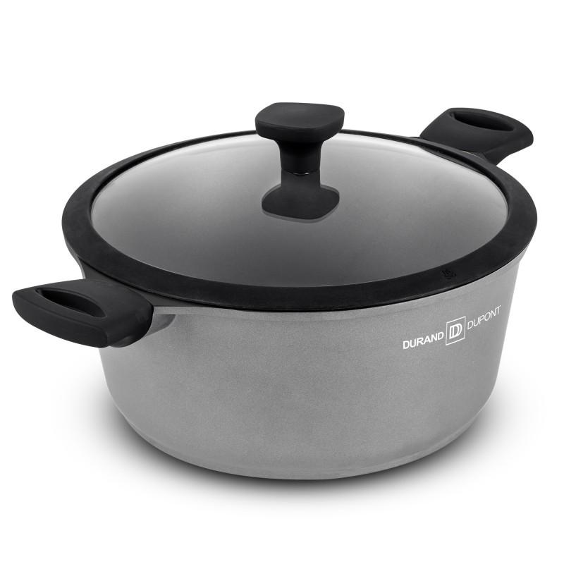 Кастрюля из литого алюминия 24 см с крышкой Chambord Титан FT24TFI Durant Dupont