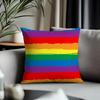 New RRainbow Flaged Cushion Cover Antidustmite Pillowcase Invisible Zipper Silky Short Plush Sofa Cushion Cover