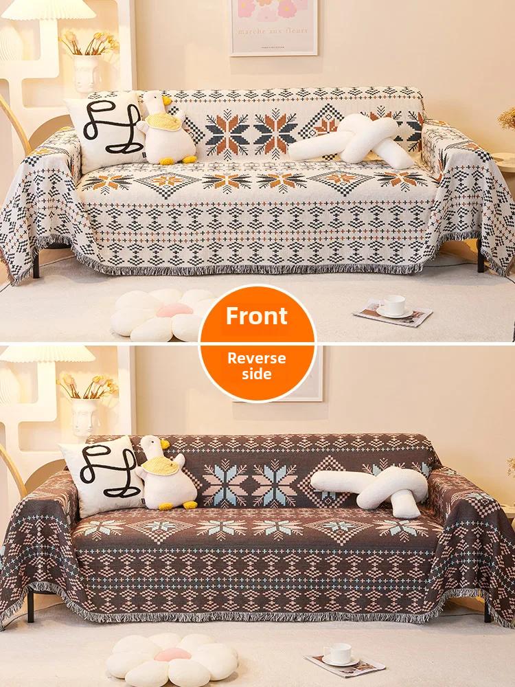 Чехол для дивана в богемном стиле для сдаваемой в аренду недвижимости Four Seasons, ткань с волнистым узором