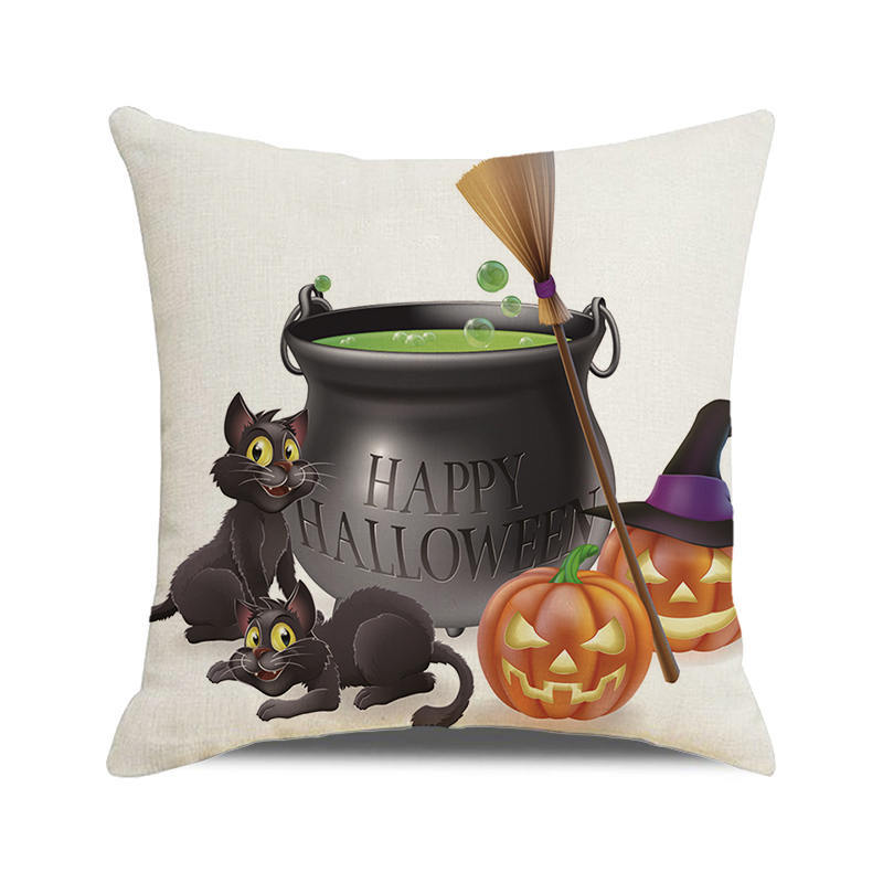 Хэллоуин Летучая мышь Ворона Тыква с принтом Чехлы для подушек для дома Гостиная Украшение дивана Пледы Наволочки