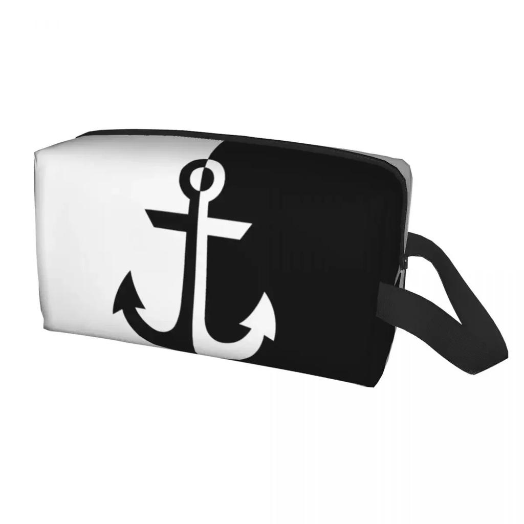 Винтажная косметичка с морским компасом для женщин, дорожный органайзер для косметики, симпатичные сумки для хранения туалетных принадлежностей в виде капитана и якоря для лодки