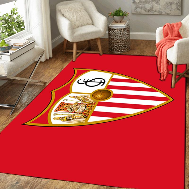 Sevilla FC Pattern Rug Floor Mat for Living Room or Bedroom Soft and Comfortable Carpet a Gift for Birthday and Holiday.