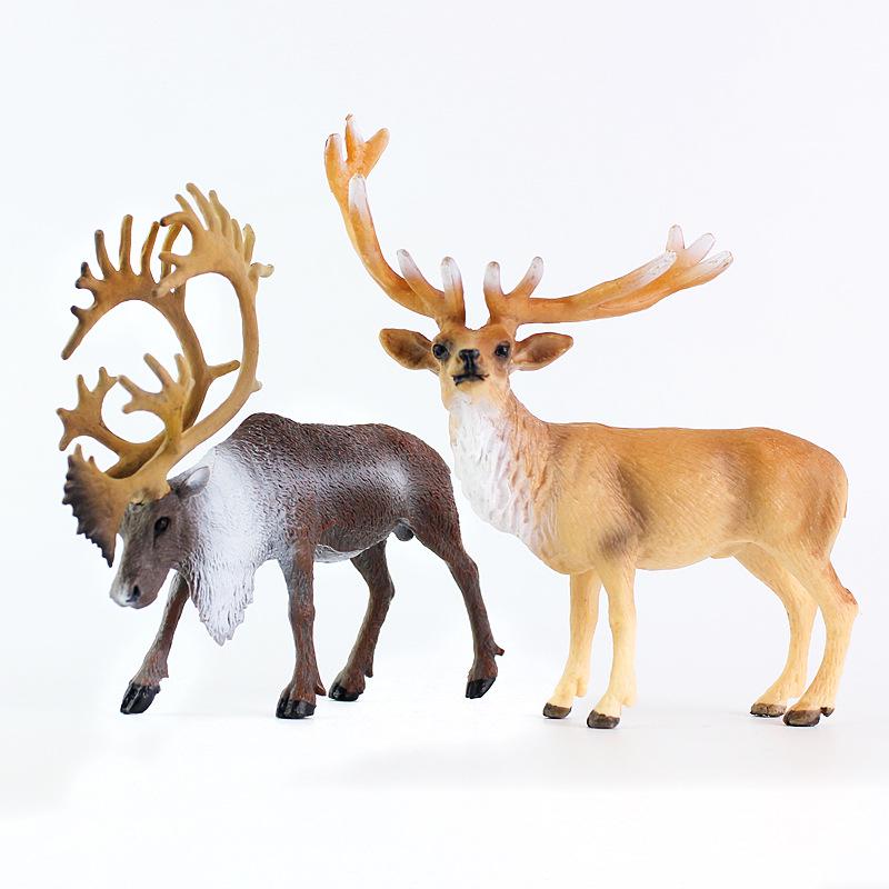 Игрушки-модели диких животных: Гепард, антилопа гну, северный олень, благородный олень, кенгуру, волк – твердые пластиковые украшения для детей